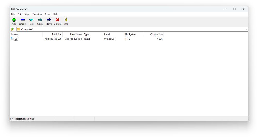 7-Zip interface preview 1