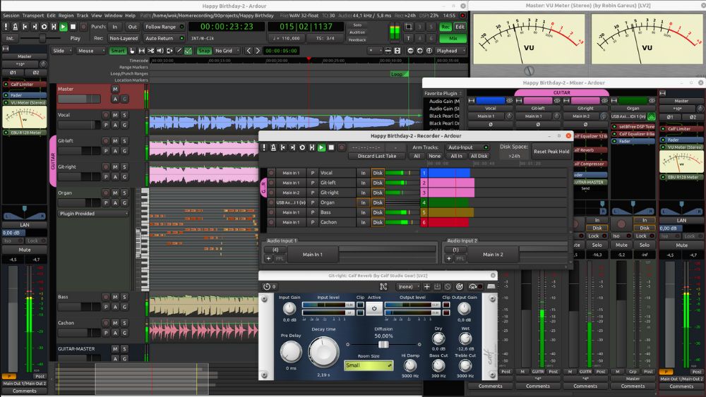 Ardour DAW interface preview 2