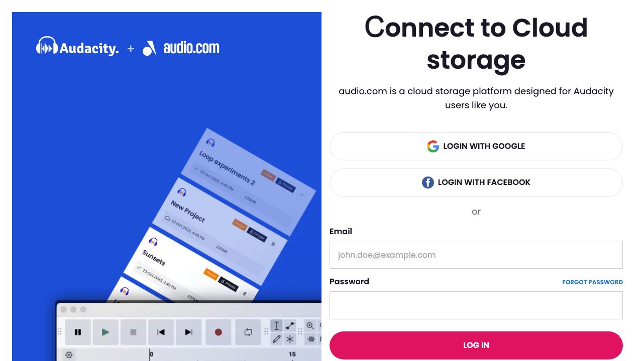 Audacity official website preview