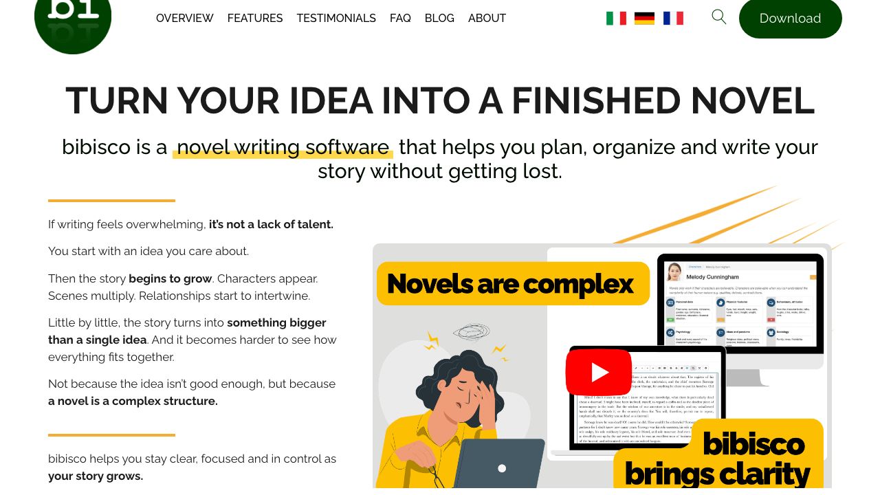 Bibisco official website preview