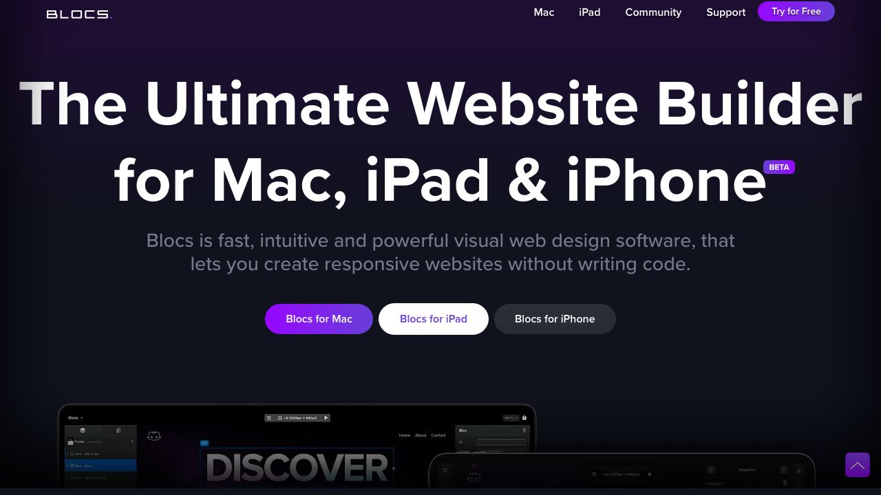 Blocs official website preview