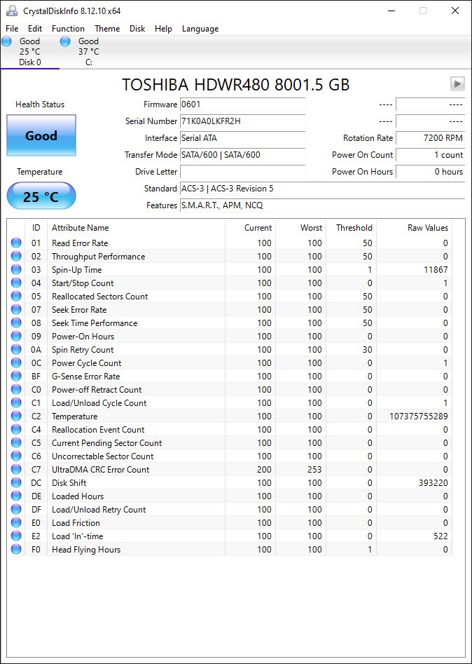 CrystalDiskInfo interface preview 2