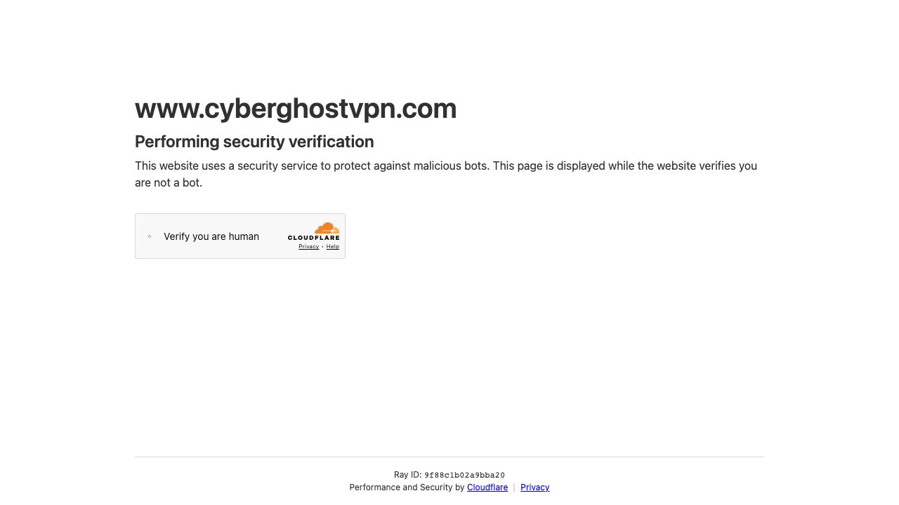 CyberGhost VPN official website preview