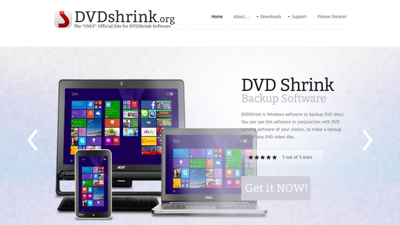 DVD Shrink official website preview