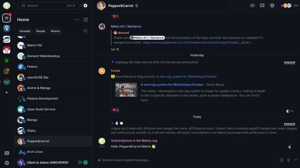 Element Messenger interface preview 1