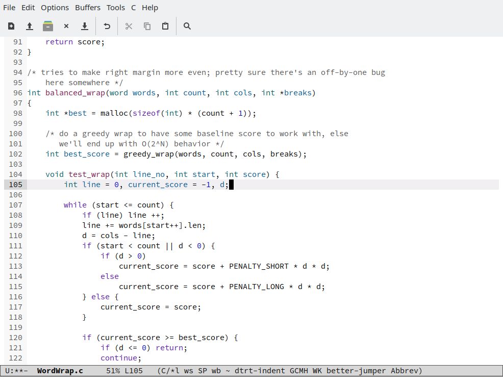 Emacs official website preview