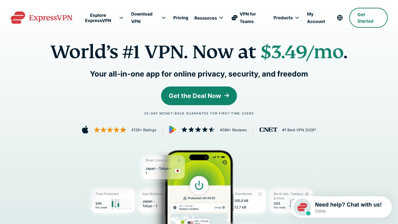 ExpressVPN official website preview