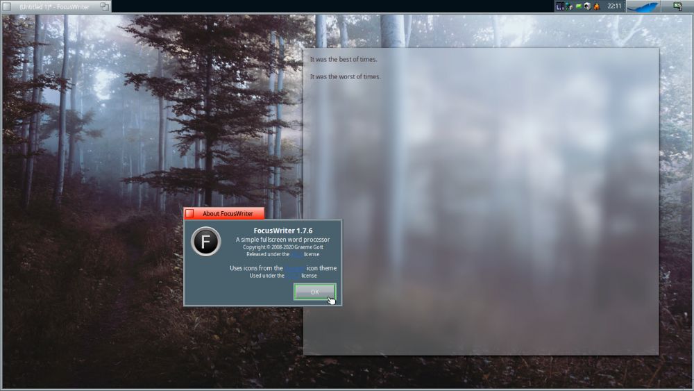 FocusWriter interface preview 1