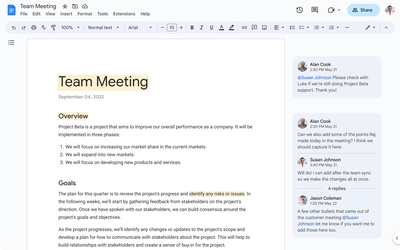 Google Docs interface preview 1