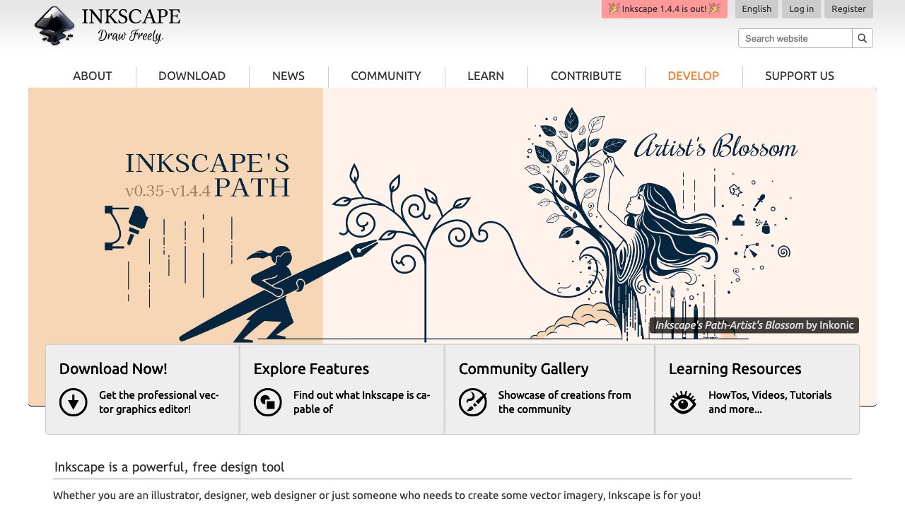 Inkscape official website preview