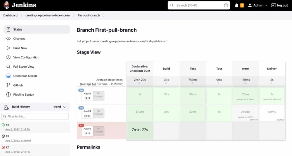 Jenkins interface preview 1