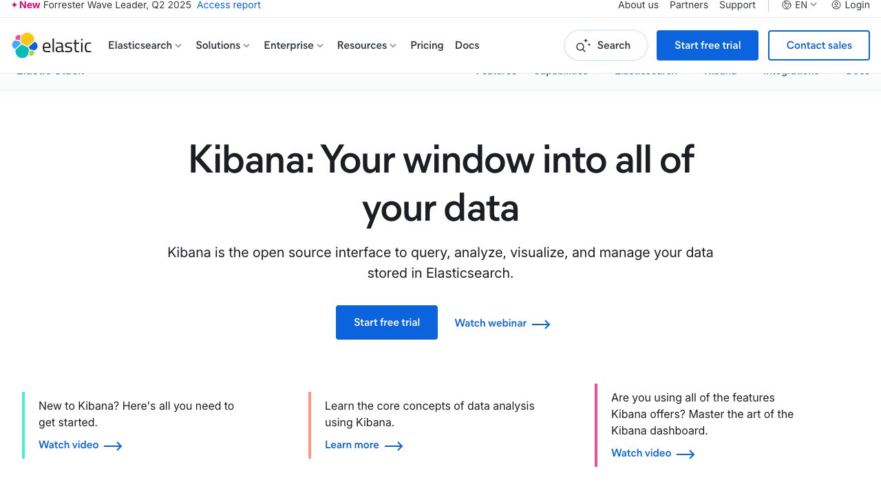 Kibana official website preview