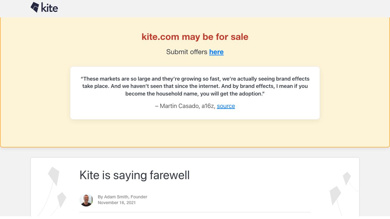 Kite official website preview