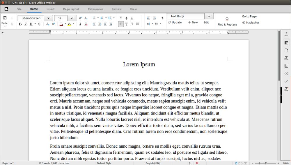 LibreOffice interface preview 3