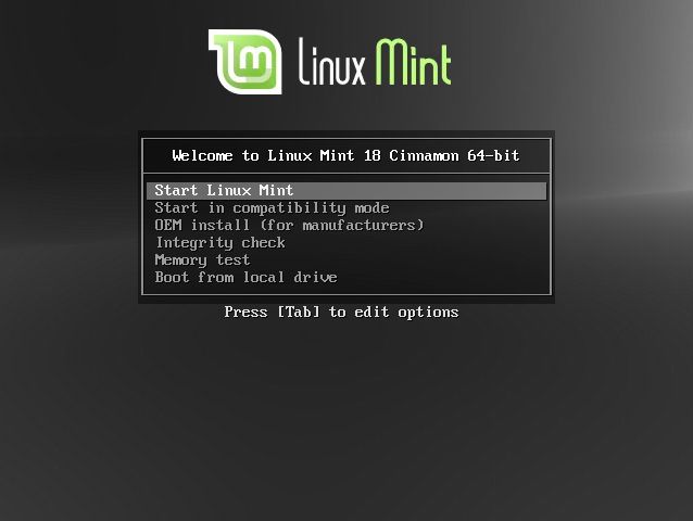 Linux Mint interface preview 1