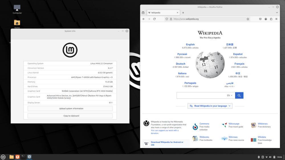 Linux Mint interface preview 2