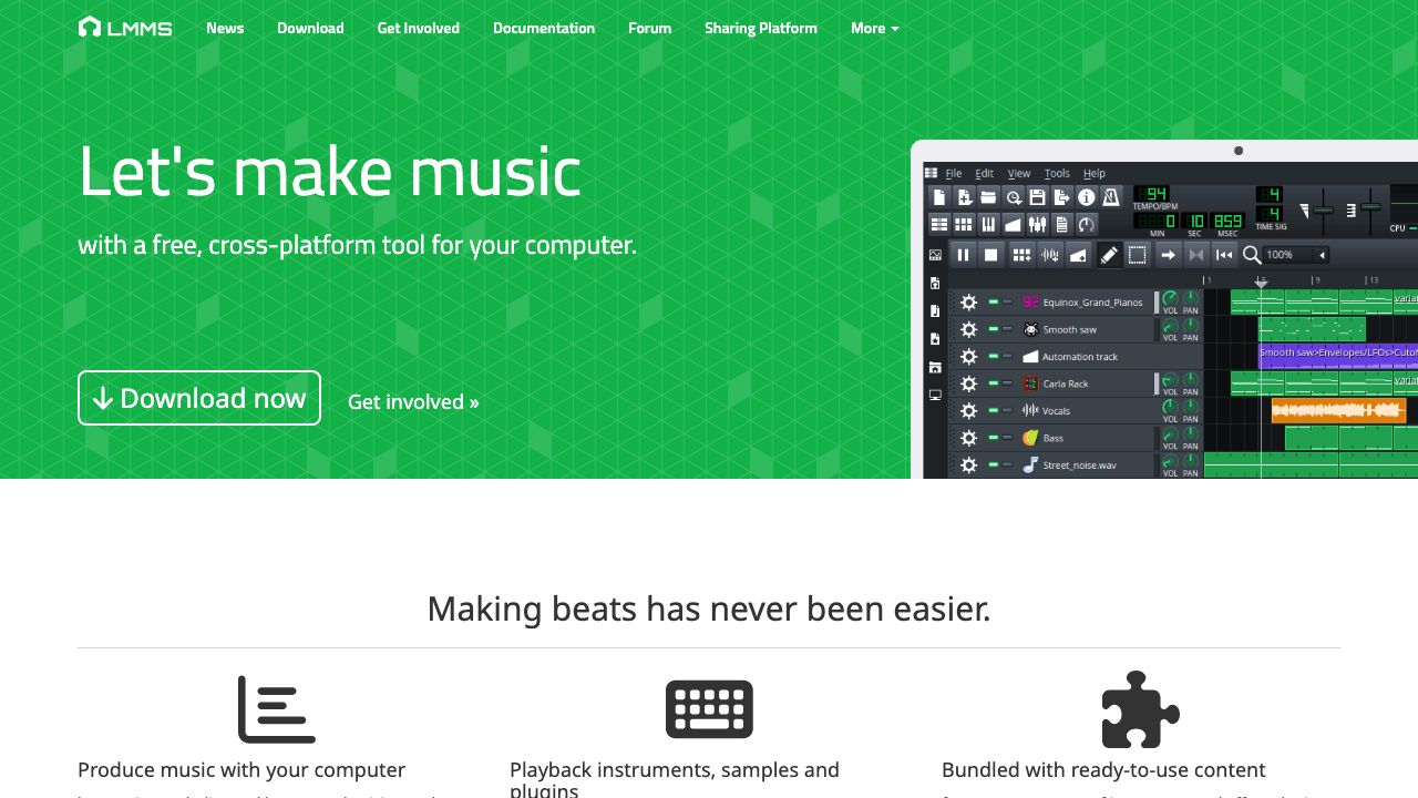 LMMS official website preview