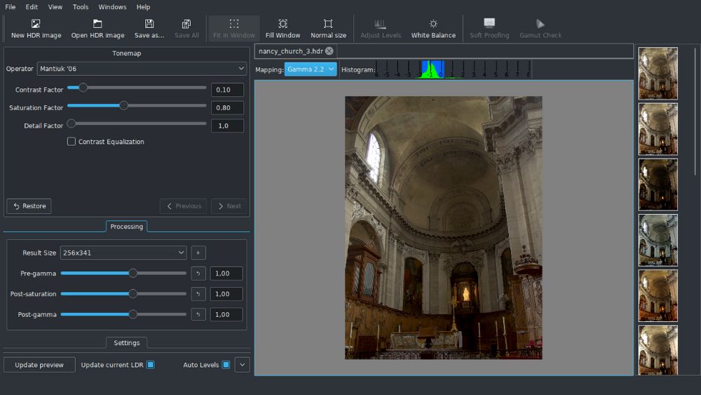 Luminance HDR interface preview 1