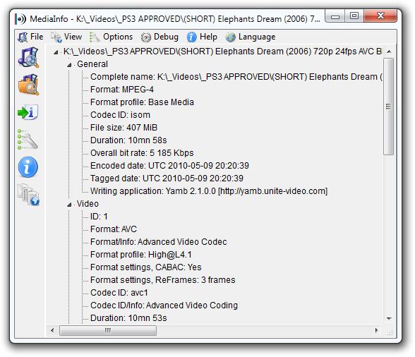 MediaInfo interface preview 1