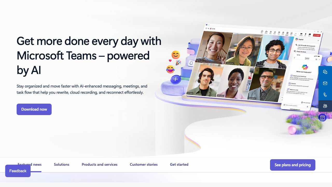 Microsoft Teams official website preview