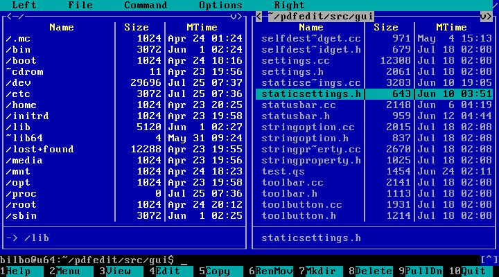 Midnight Commander interface preview 2
