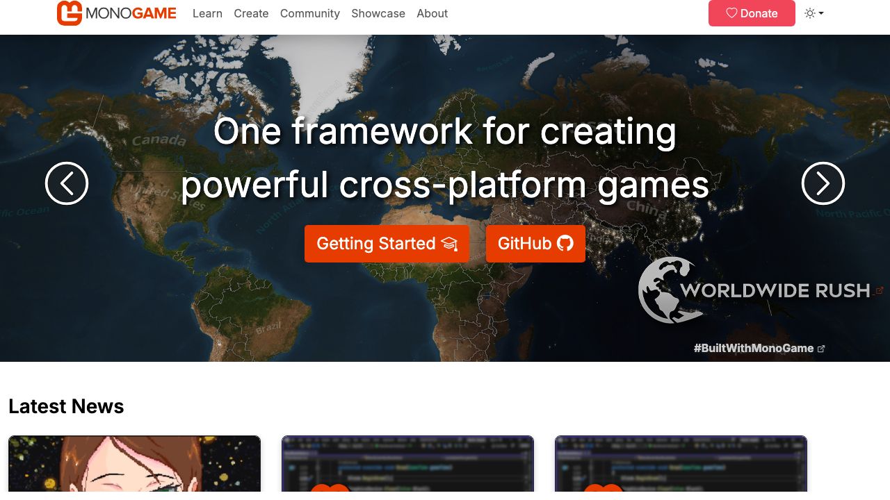MonoGame official website preview