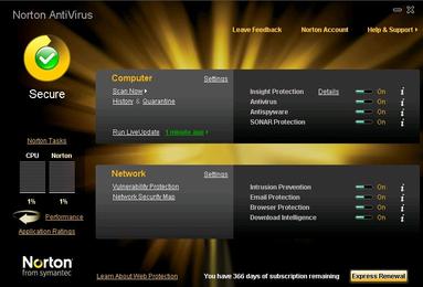 Norton Antivirus interface preview 1