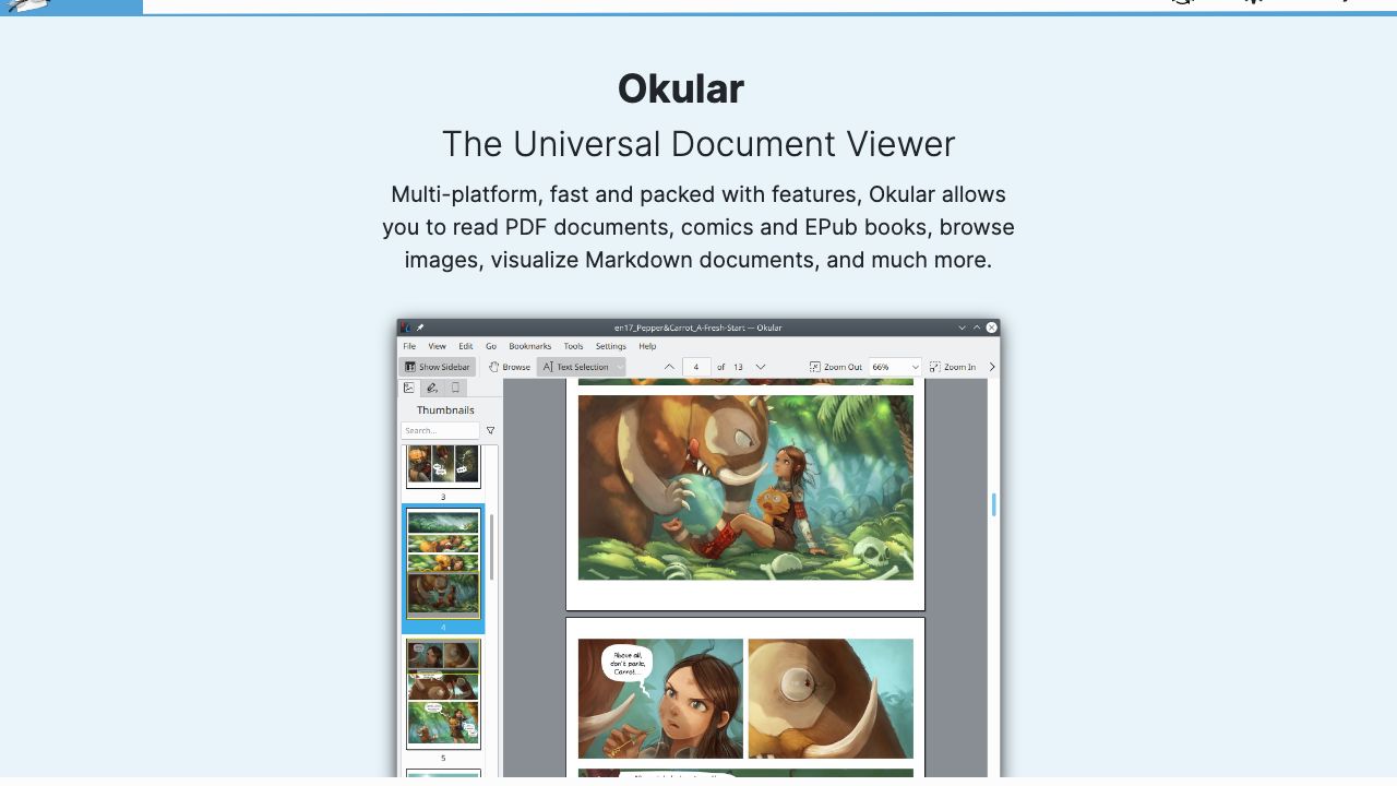 Okular official website preview
