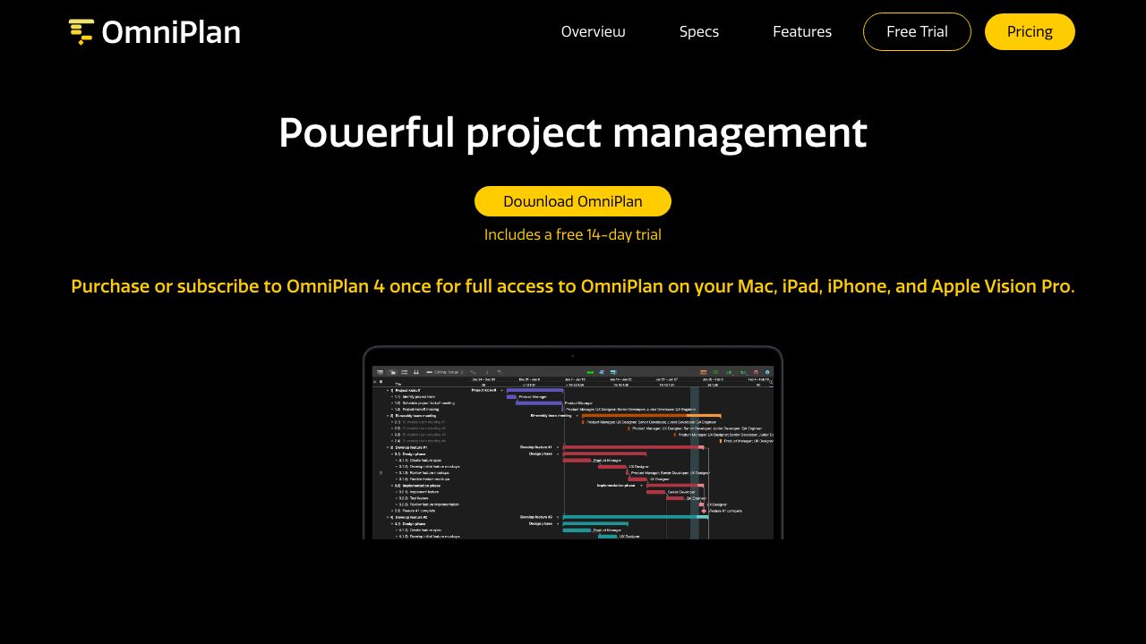 OmniPlan official website preview