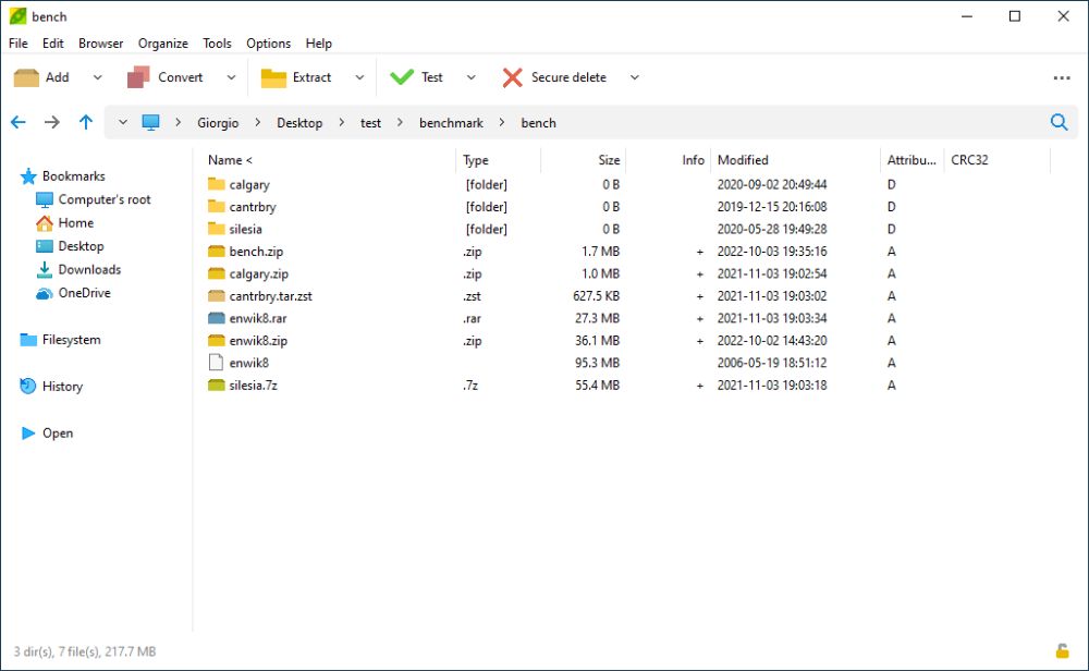 PeaZip interface preview 1