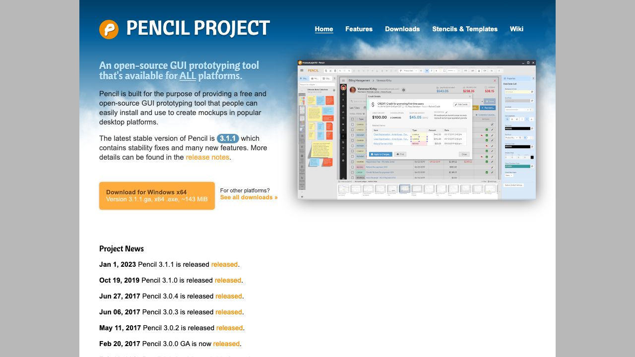 Pencil Project official website preview