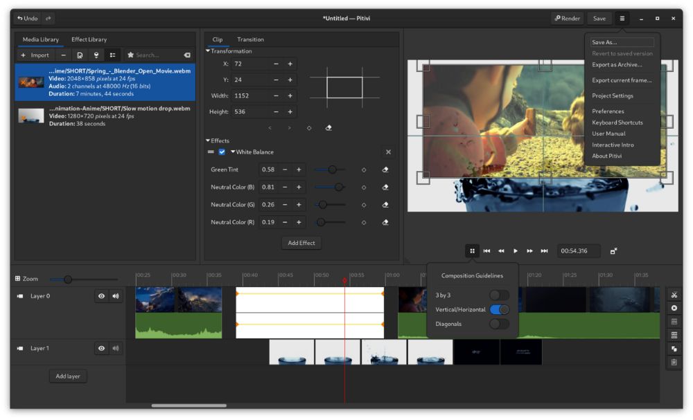 Pitivi Video Editor interface preview 1