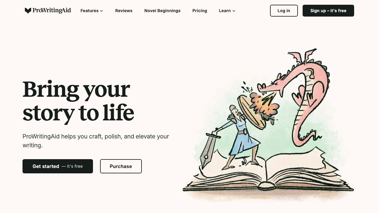 ProWritingAid official website preview