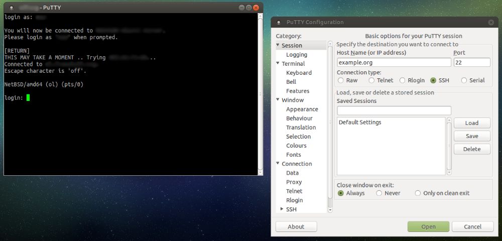 PuTTY interface preview 1