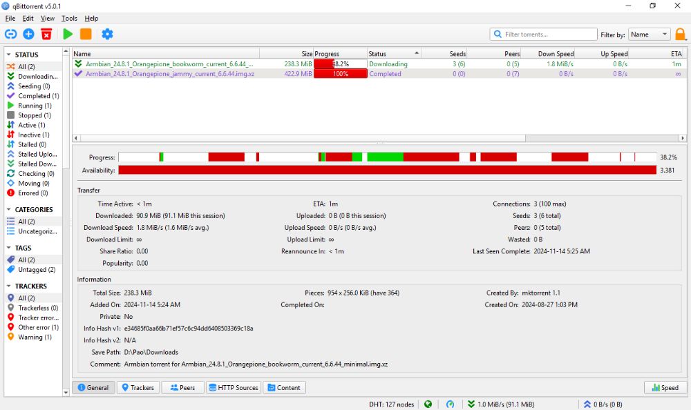 qBittorrent interface preview 1