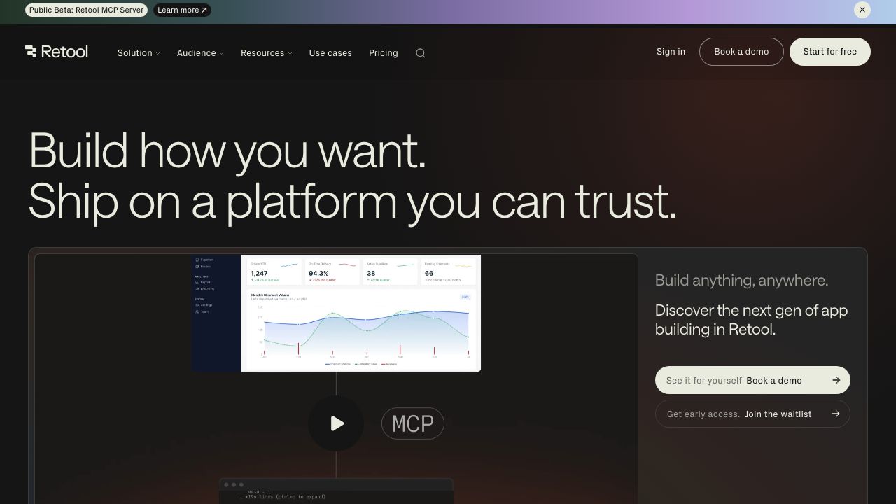 Retool official website preview