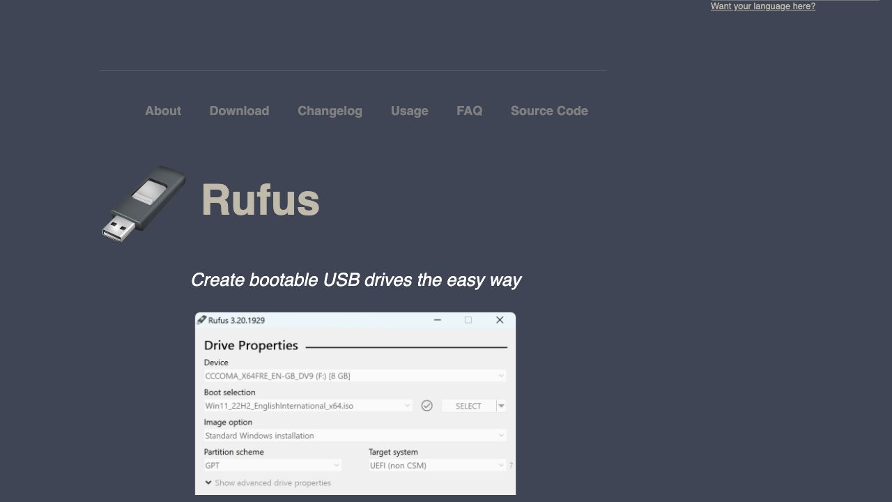 Rufus official website preview