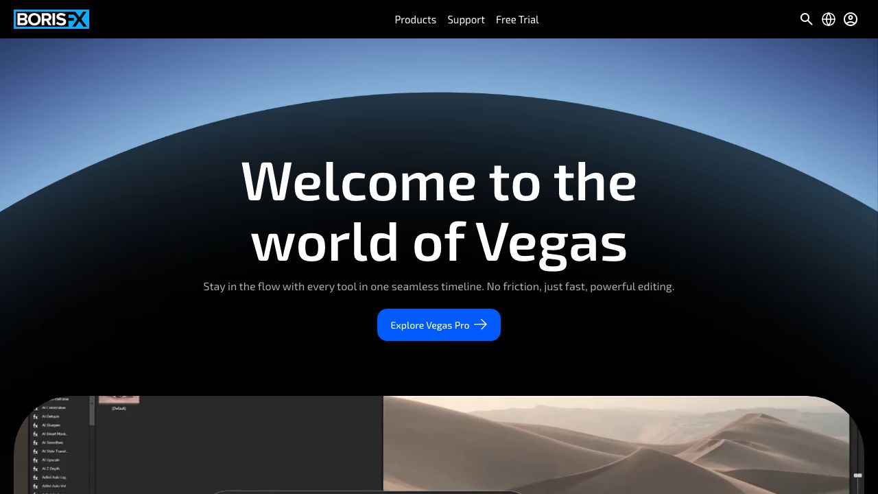 Sony Vegas Pro official website preview