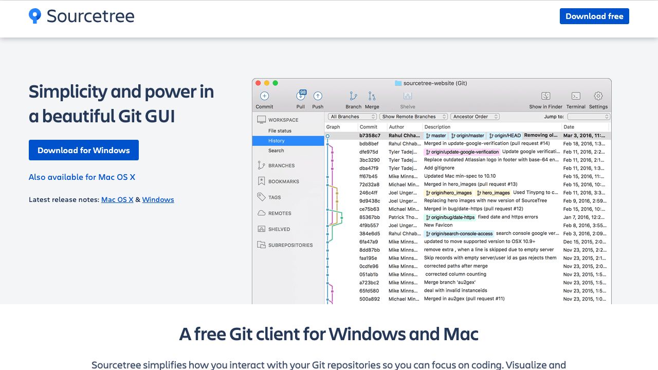Sourcetree official website preview