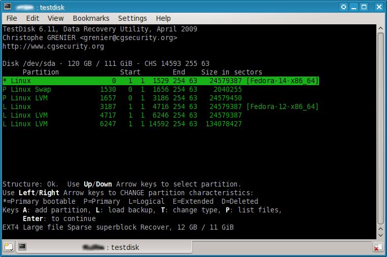 TestDisk interface preview 1