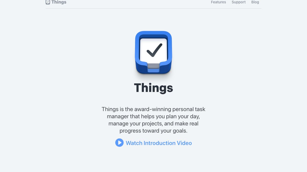 Things 3 official website preview