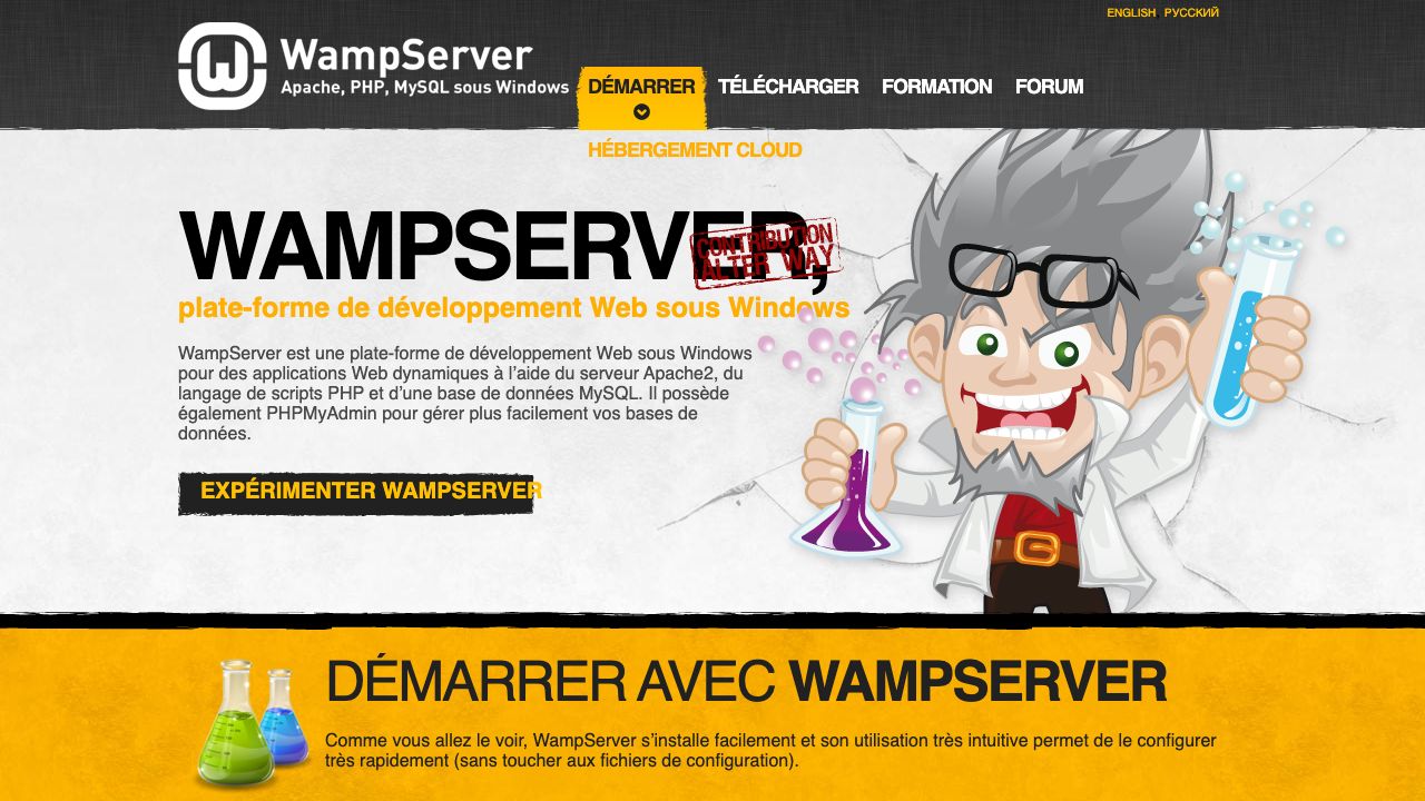 WAMP Server official website preview