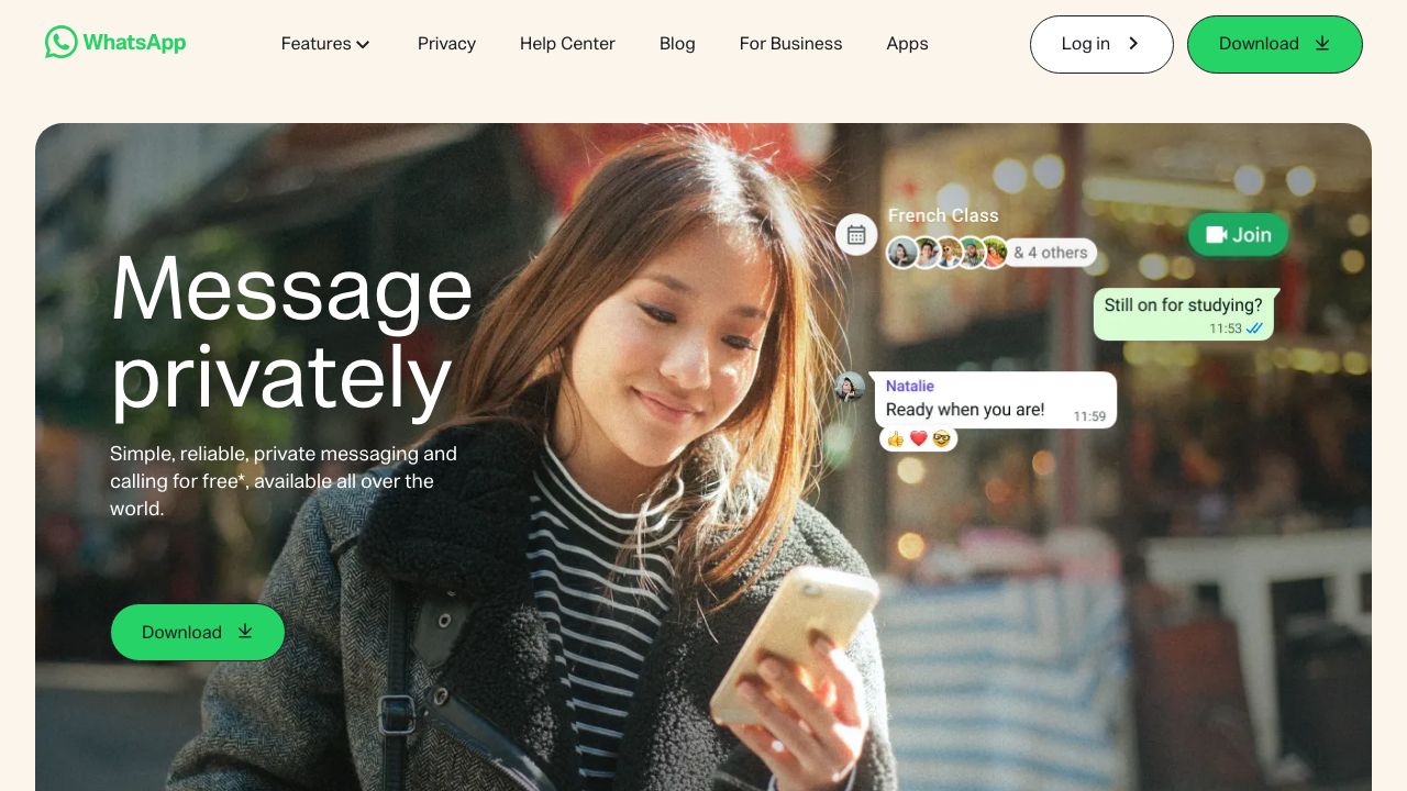 WhatsApp Desktop official website preview