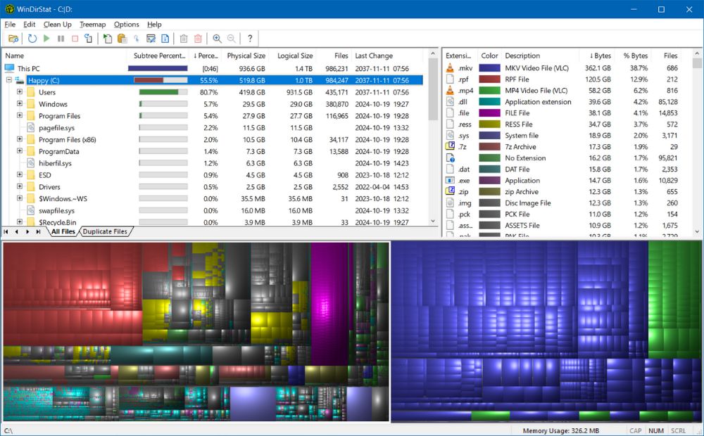 WinDirStat interface preview 1