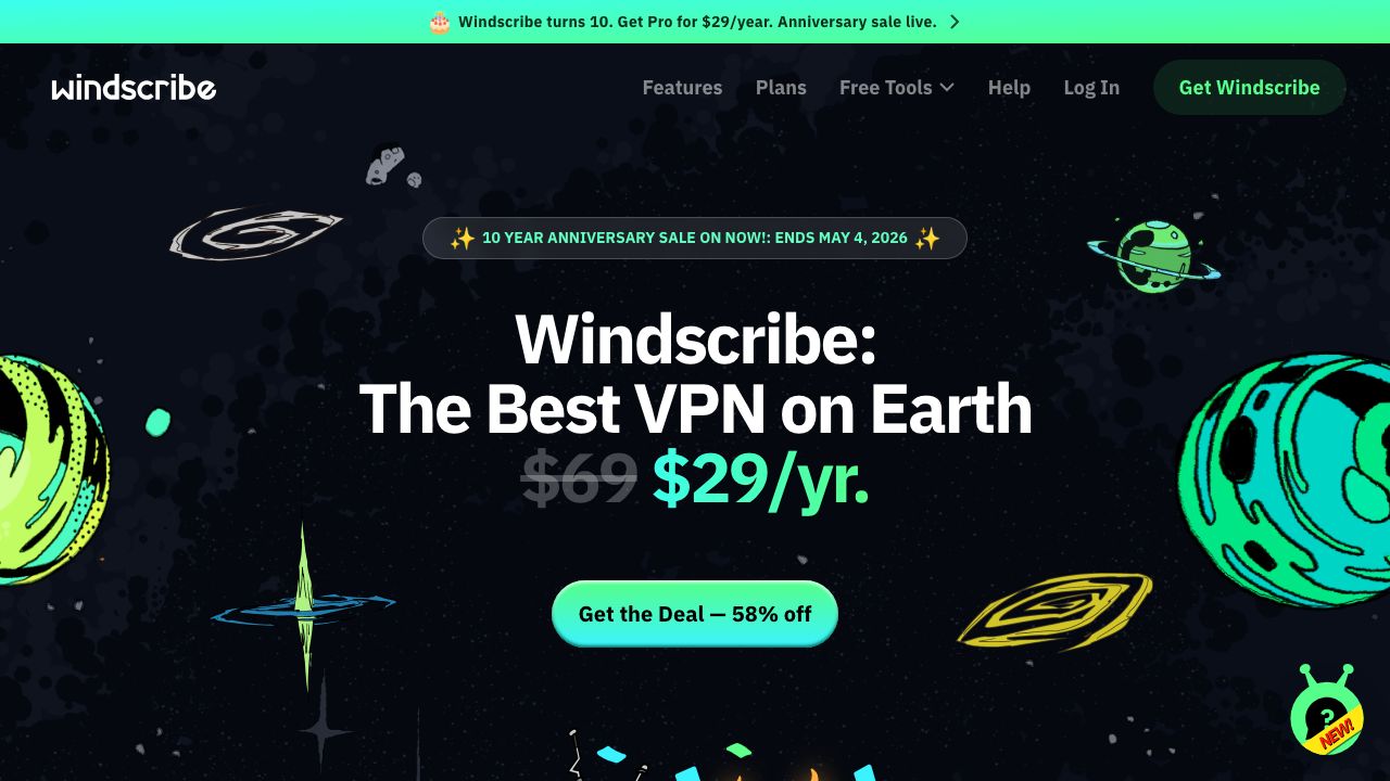 Windscribe official website preview