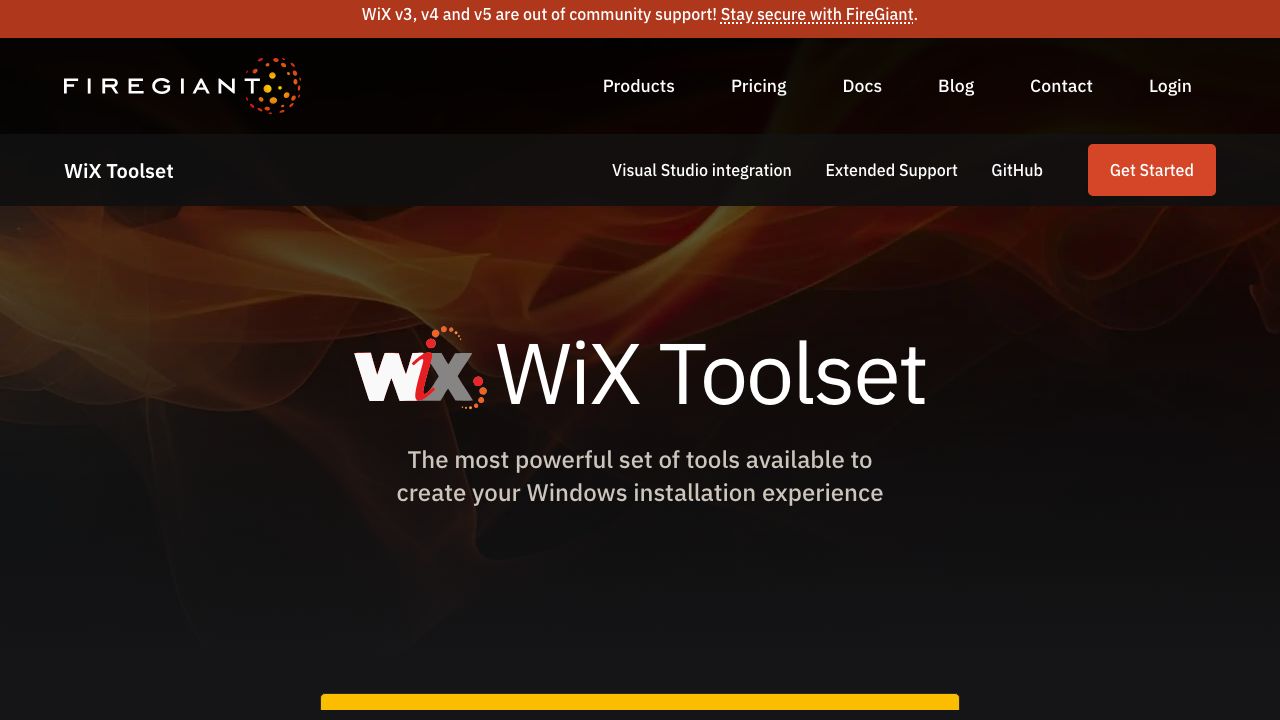 WiX Toolset official website preview