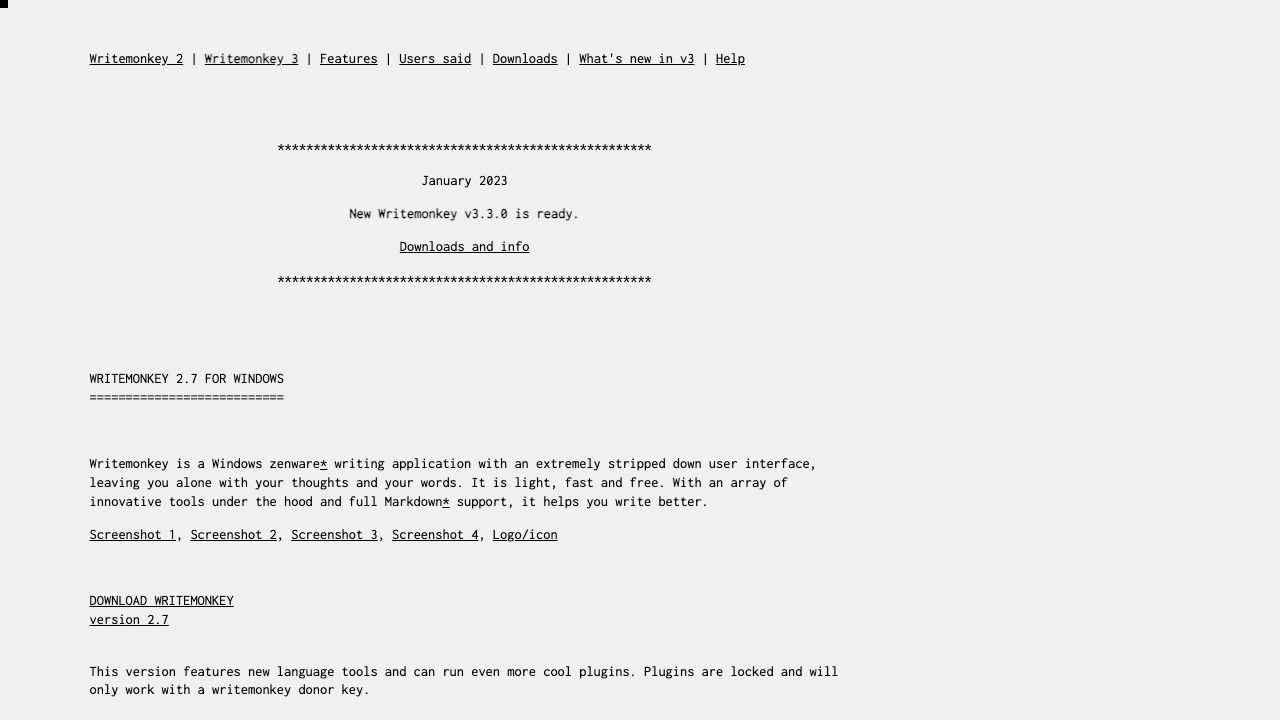 WriteMonkey official website preview