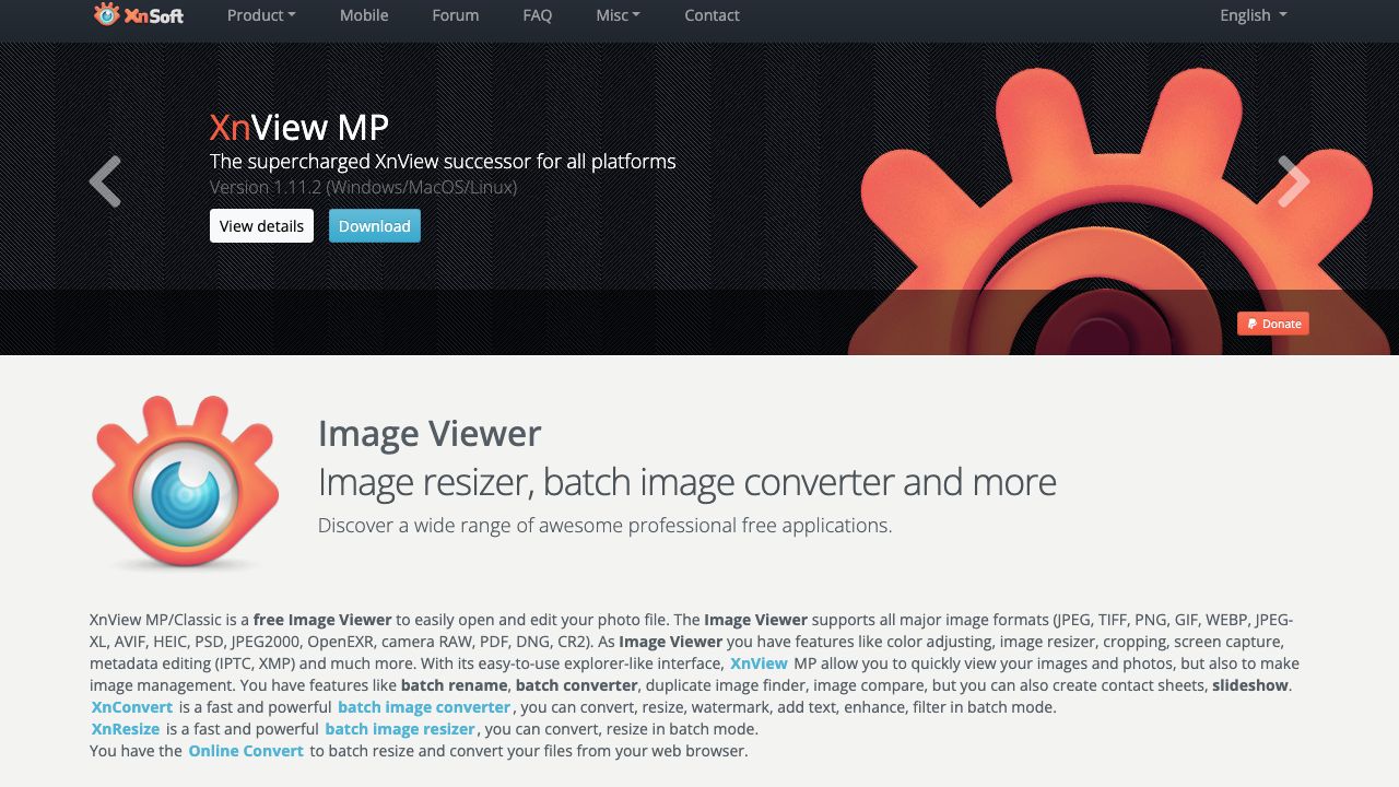 XnView MP official website preview